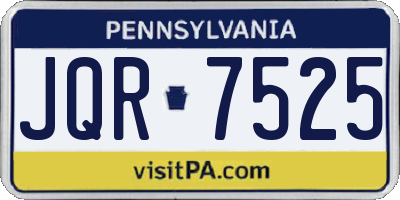 PA license plate JQR7525