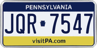 PA license plate JQR7547