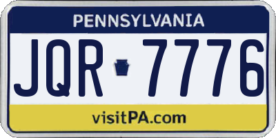 PA license plate JQR7776
