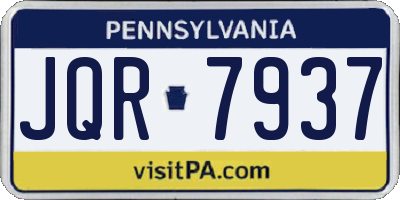 PA license plate JQR7937