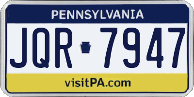 PA license plate JQR7947