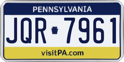 PA license plate JQR7961
