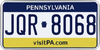 PA license plate JQR8068