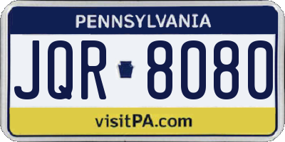 PA license plate JQR8080