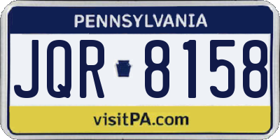 PA license plate JQR8158