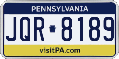 PA license plate JQR8189