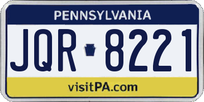 PA license plate JQR8221