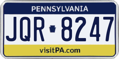 PA license plate JQR8247