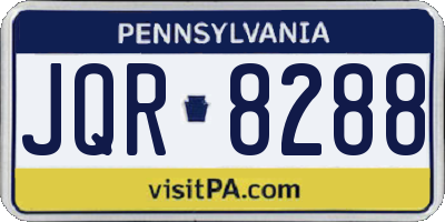 PA license plate JQR8288