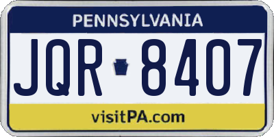 PA license plate JQR8407