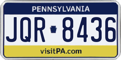 PA license plate JQR8436