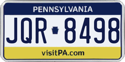 PA license plate JQR8498