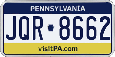 PA license plate JQR8662