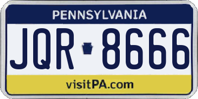 PA license plate JQR8666