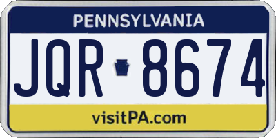 PA license plate JQR8674
