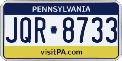 PA license plate JQR8733