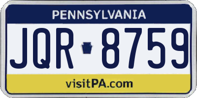 PA license plate JQR8759