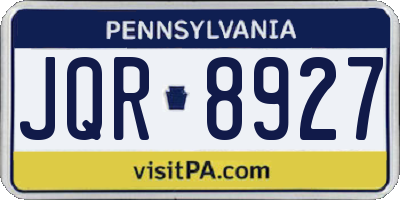 PA license plate JQR8927