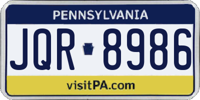 PA license plate JQR8986