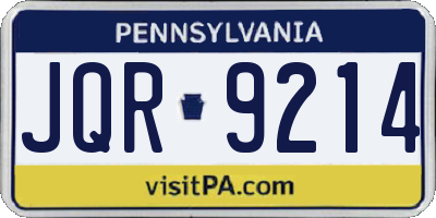 PA license plate JQR9214