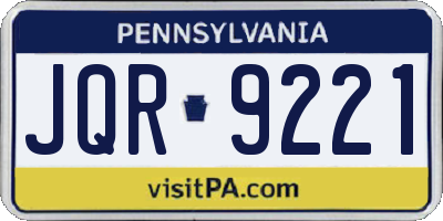 PA license plate JQR9221
