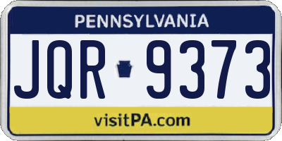 PA license plate JQR9373