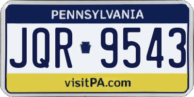 PA license plate JQR9543