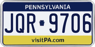 PA license plate JQR9706