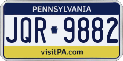 PA license plate JQR9882