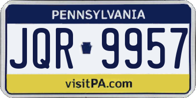 PA license plate JQR9957