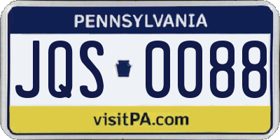 PA license plate JQS0088