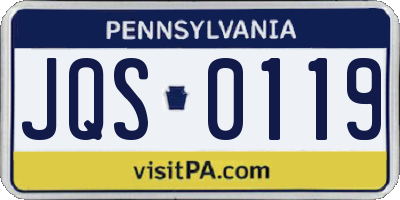 PA license plate JQS0119