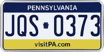 PA license plate JQS0373