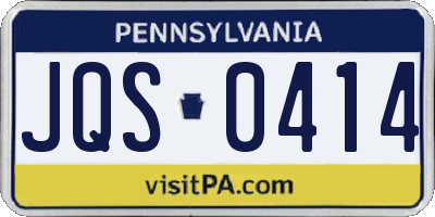 PA license plate JQS0414