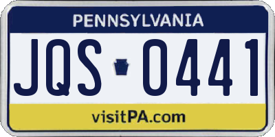 PA license plate JQS0441