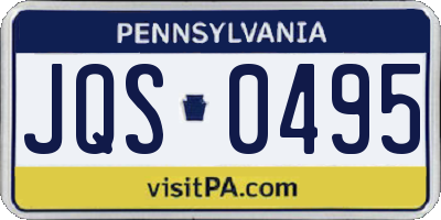 PA license plate JQS0495