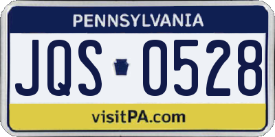 PA license plate JQS0528