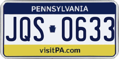 PA license plate JQS0633