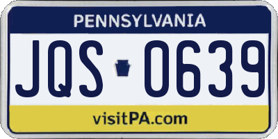 PA license plate JQS0639