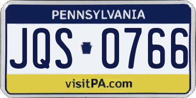 PA license plate JQS0766