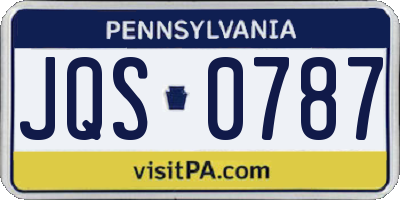 PA license plate JQS0787