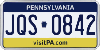PA license plate JQS0842