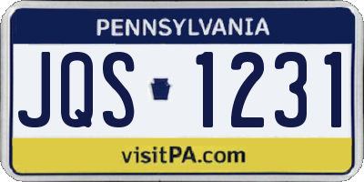 PA license plate JQS1231