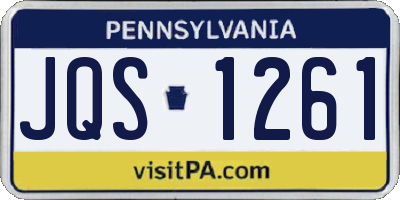 PA license plate JQS1261