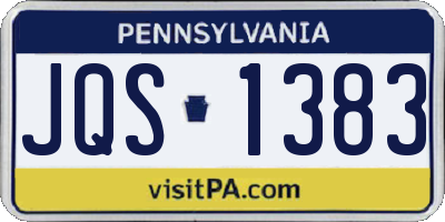 PA license plate JQS1383