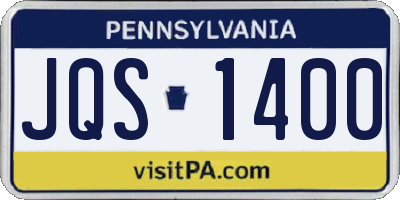 PA license plate JQS1400