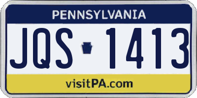 PA license plate JQS1413