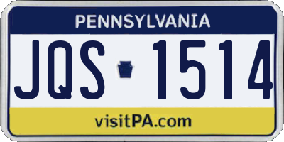 PA license plate JQS1514