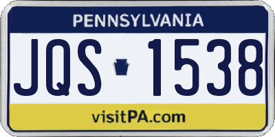 PA license plate JQS1538