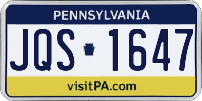 PA license plate JQS1647
